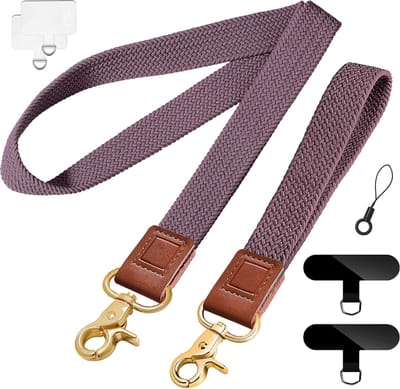 Luxe Nek & Pols Lanyard Set - Rekbaar Keycords - Universeel Telefoonkoord Set met 4 Bevestigingsplaatjes, Badgehouder - Keycord Strap Sleutelhanger - Sleutelkoord Telefoonketting - GSM Telefoon Koord - Keykoord Pashouder - Nekkoord Phone Ketting/Cord