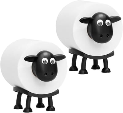 Toiletpapierhouder met schaap - 2 stuks - grappig ontwerp - perfect als badkamerdecoratie - ShopVlot