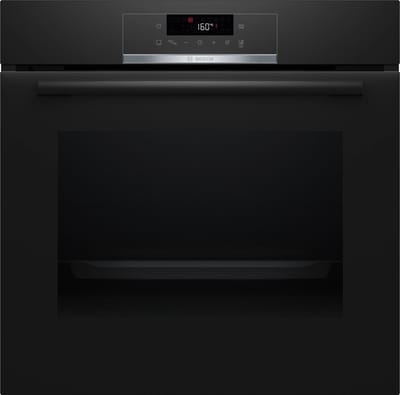 Bosch - HQG572BB3F - Serie 4 - Inbouwoven - Energielabel A+ - Air Fry-functie: voor perfect en gezonde gefrituurde gerechten - Eenvoudig te reinigen met pyrolytische zelfreiniging- Stoomoven - Zwart