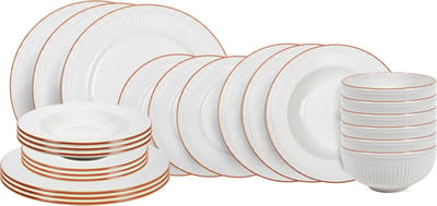 Serviesset Stratton 24-delig / 6 personen - 6 dinerborden, 6 ontbijtborden, 6 diepe borden en 6 kommen