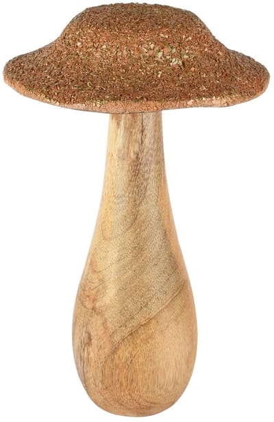 Dekoratief | Paddenstoel 'Grained', naturel, hout, 12x12x21cm | A258231