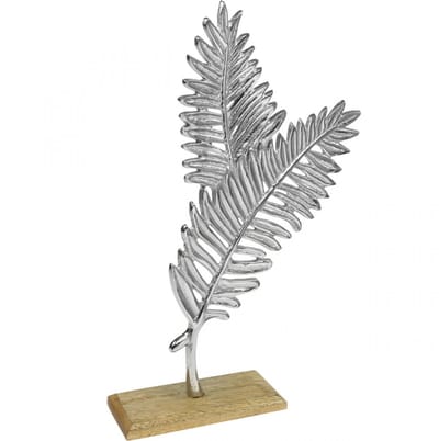 Tafeldecoratie metaal decoratie varen zilver hout H54cm B37cm