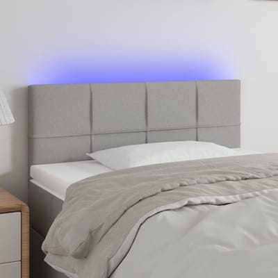 vidaXL - Hoofdbord - LED - 80x5x78/88 - cm - stof - lichtgrijs