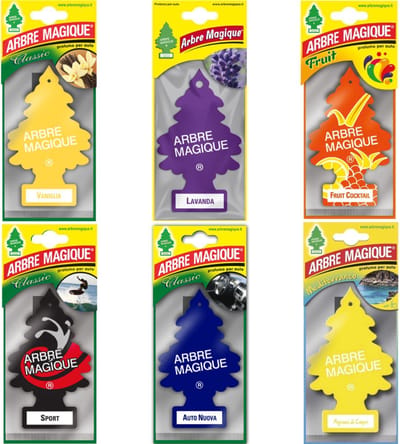 Set van 6 - Arbre Magique Geurboom luchtverfrisser voor in de auto – Car Parfum – Geurboompje – Geurbooster – Wonderboom – Geurverfrisser – Nieuwe Auto – Autogeur – Autoparfum – Geurblad