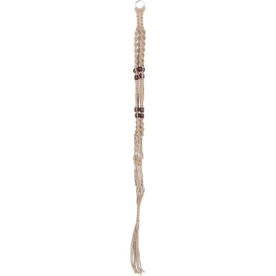 Suspension pour plante Pot de fleurs suspendu Corde de levage avec perles en bois Décoration intérieure extérieure gray