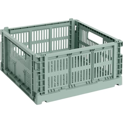 HAY Kleur Krat Mand Medium Vierkant - HAYCrateSageGreen