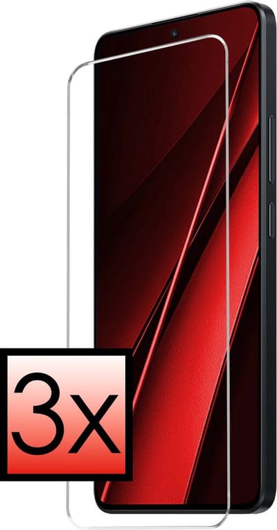 Screenprotector - 3 Stuks - Geschikt voor Xiaomi Poco X6 - Extra Sterk - Beschermglas - Gehard Glas - Tempered Glass - Screen Protector - Bescherm Cover
