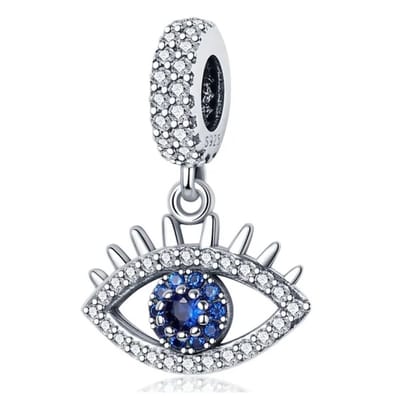 Beschermende Oog Bedel - 925 Sterling Zilver - Zirkonia - RomyStones