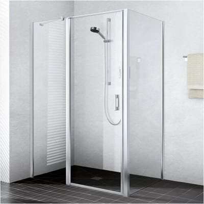 Kermi Liga swing door for shower tray 1-leaf with fixed panel 120 cm, stop left LI1GL120201AK