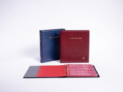 Importa POPULAIR de Luxe - Rood - Gewatteerd Muntenalbum, met goudopdruk, incl. 5 muntbladen en rode schutbladen