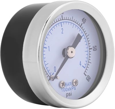 Allecto - Manometer - 40 Mm Wijzerplaat - Nauwkeurige Drukmeting - 0-60 Psi - Voor Lucht Water en Oliedruk - Geschikt voor Diverse Toepassingen - 1...