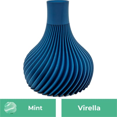 Virella moderne vaas – Decoratieve vaas - Mint - 3d geprinte vaas – geschikt voor droogbloemen - 20CM