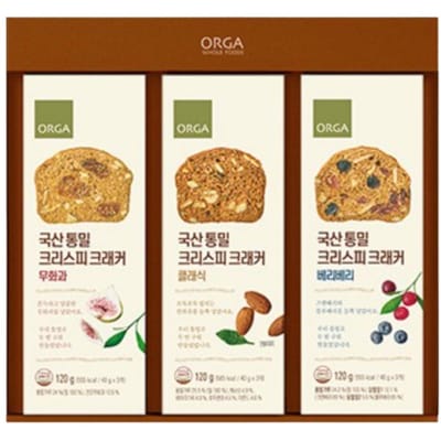 Orga Biologische Koreaanse Volkoren Knapperige Crackers 3 Pakken Gezonde Knapperige Graansnack