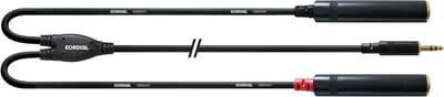Cordial 2x jack mo fem /jack 3,5 st 0,3m Y-Audio-kabel CFY 0,3 WGG - Insert kabel