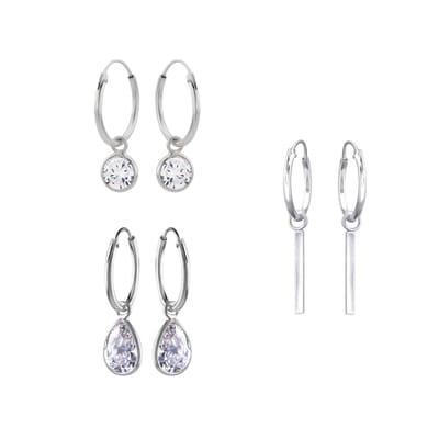 WeLoveSilver - zilveren oorringen - kristallen hangers - 925 zilver