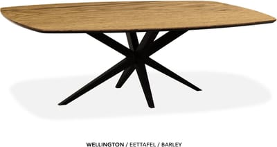 Maxfurn - Deens ovale eettafel 160x92cm met verjongde rand | Zeer krasvast | Kleur: Barley
