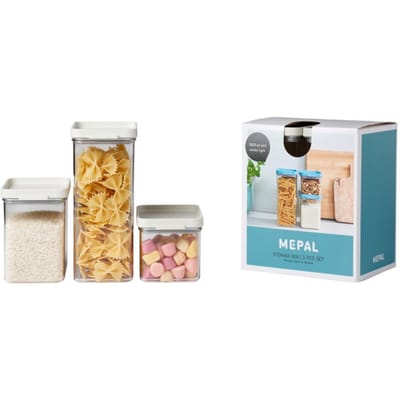 Mepal Omnia bewaardozen - 3-delige Set - Voorraaddoos - Nordic white