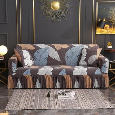 Universele bankhoes met rok, passende bankhoes, wasbaar, elastische stof met rok, bankhoes voor honden Small(90-140cm)