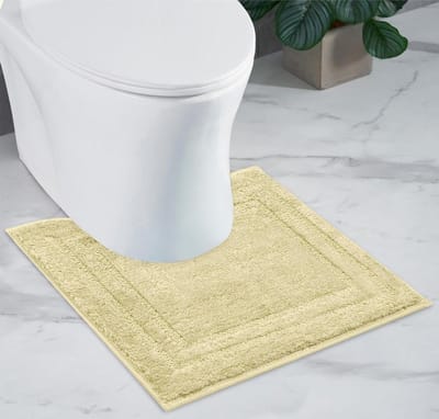 Bath Mat Anti-Slip | Super Absorbent and Machine Washable | Can be combined as bath mat set | For the bathroom, shower, bath or as WC mat | Beige - 45x45cm WC