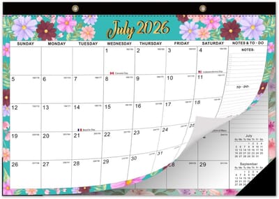 Afscheurbare Wandkalender 2026-2027 - Organiseer Evenementen en Afspraken met Plannerstickers - 43 x 30 cm