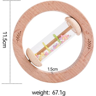 Montessori 0-12 Baby Speelgoed Regenstok Rammelaar Zandloper Regen Muziek Rammelaar Baby Educatief Speelgoed Kleurrijk Montessori Sensorisch Speelgoed beige