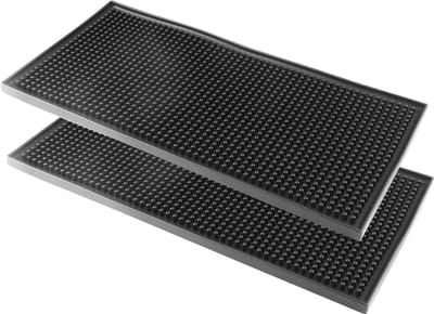 Siliconen barmat 30,5x15 cm - antislip droogmat met waterafvoer - 2 stuks