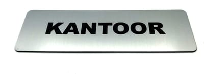 Deurbordje met tekst Kantoor incl. 3M-tape plakstrip - Namengigant Deur Tekstbordje - Deur - incl. 3M-tape plakstrip - Bordje - RVS Look - 150 mm x 50 mm x 1,6 mm - 5 jaar Garantie