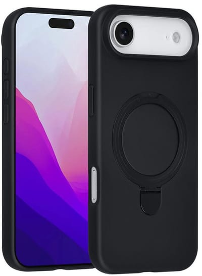 Telefoonhoesje geschikt voor iPhone 17 Air - Magnetische Backcover met Ringstand - Geschikt voor MagSafe-accessoires - FuturiQ - Zwart