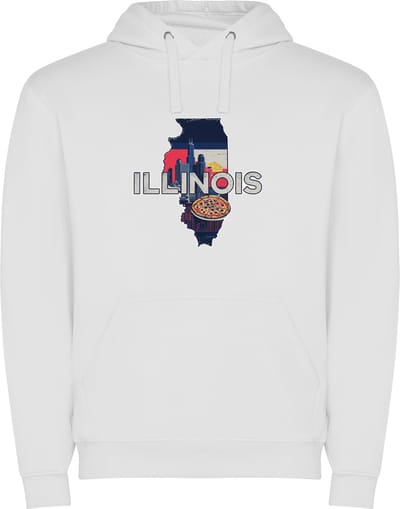 Witte Wanna have hoodie voor de echter Amerika / Verenigde Staten liefhebber, de Amerikaanse staat Illinois Print Full Color Color merk Roly maat S