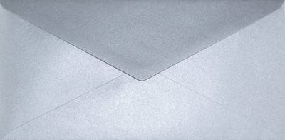 Metallic (parelmoer) zilveren enveloppen DL - 110 x 220 mm - 25 stuks - NK natgelijmde - 120 gram - Aster Metallic - Netuno