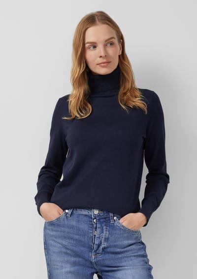 Casual Rolled Neck Viscose Blend Sweater Dames s.Oliver