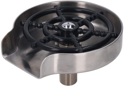Dailygoods- Bekerwasmachine Hogedruk Vijf-gaats Mondstuk - Roestvrij Stalen Bekerring - Slang 80cm - Driewegklep - Antislip Rubberen Ringen - Gemakkelijk Vlekken Verwijderen - Glazenspoeler