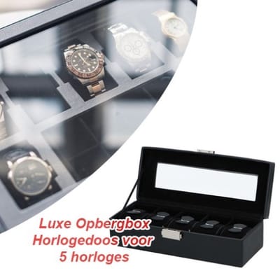 Luxe Opbergbox-Horlogedoos voor 5 Horloges