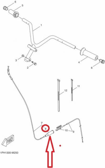 Cache séparateur câble de gaz pour scooter MBK 50 Nitro 3WG-F6329-0 Neuf