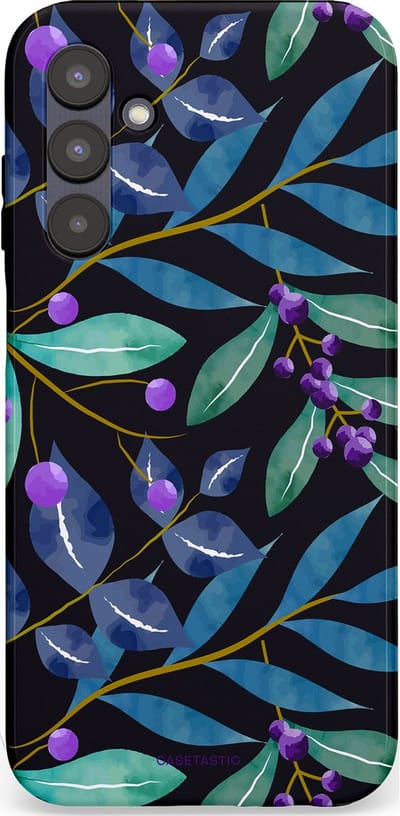 Casetastic hoesje geschikt voor Samsung Galaxy A25 - Dubbellaagse bescherming - Besjes fantasie - Fashion Case - Zwart Petrol Saliegroen
