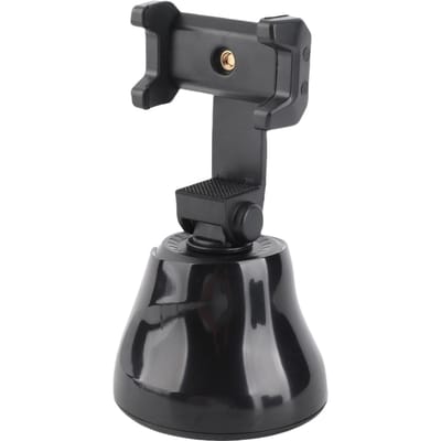 Slimme Selfie Stick 360 graden Horizontale Object Tracking Gezichtstracking met Telefoonhouder 14 Schroefdraad zwart