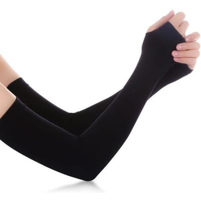 Manchons de protection solaire d'été, protection UV solaire, effet rafraîchissant, pour le vélo, la course à pied, la pêche, la conduite, manchons chauffants pour hommes et femmes noir