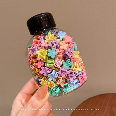 50 stuks/set haar klauwen snoep kleur bloem ster haarspeld zijclip meisjes schattige mini haar clip pony clip haaraccessoires flower black