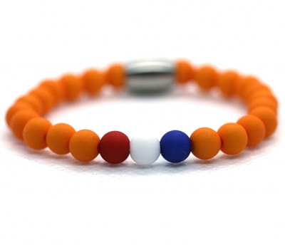 IbizaMen KIDS - Jongens - Meisjes - armband - ORANJE - Nederland - Team NL - Koningsdag - 6mm - 14cm