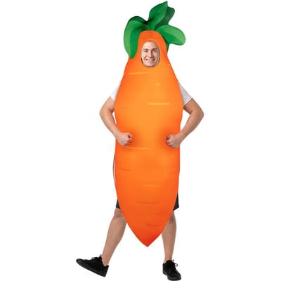 Grappig wortel cosplay kostuum, volwassenen One size fits all adults oranje