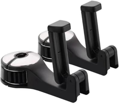 EXCITAT Autohoofdsteunhaak - 2-in-1 autostoelhaak - met telefoonhouder - 360° verborgen haak - multifunctionele autohaak - autohoofdsteun telefoonhouder - geschikt voor autoaccessoires - zilver - 2 stuks
