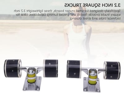 Longboard Skateboard Trucks en Wielen Set, 55 x 45 mm PU Wielen, Aluminium Trucks en Hardware Combo voor Cruisers en Skateboards