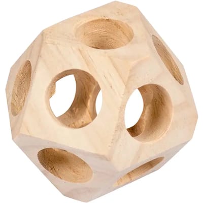 Duvoplus - Speelgoed Voor Dieren - Knaagdier - Houten Speelbal 10x10x10cm - 1st