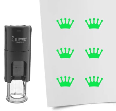 CombiCraft Stempel Kroon 10mm rond - groene inkt