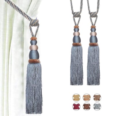 Home2go Gordijnkwasten - Gordijn Embrasse - Embrasse kwast - Gordijnbinders - Gordijnkwast - raamdecoratieaccessoires - Gordijnhouder - Gordijnhanger - Gordijn Accessoires - Draperie - Luxe Blauw - 65 cm 2 stuks
