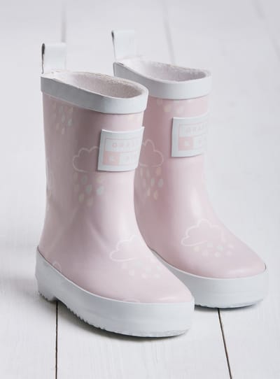 Grass & Air Kleuronthullende Regenlaarzen Baby Pink Maat 23 (UK6)