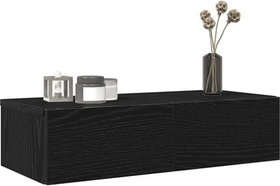 Wandkast met laden - Opbergkast - Ruimte Organiseren - Stabiel en duurzaam materiaal - 60 cm breed - Zwart