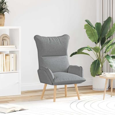 vidaXL - Fauteuil - Lichtgrijs - 69 - x - 74 - x - 93 - cm - Stof - en - multiplex