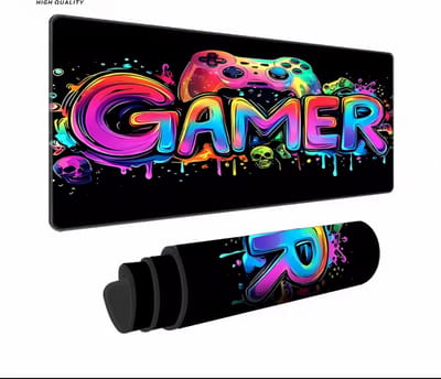 Gaming Muismat 800x300x2 mm – Antislip Rubber – Ultra Smooth Oppervlak – Kleurrijke Gamepad Print – Bureau Deskmat voor PC & Laptop