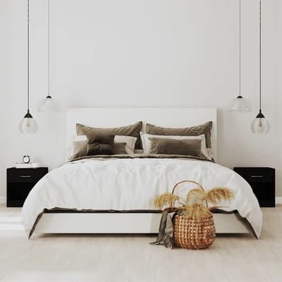 vidaXL - Nachtkastjes - 2 - st - met - lade - zwart